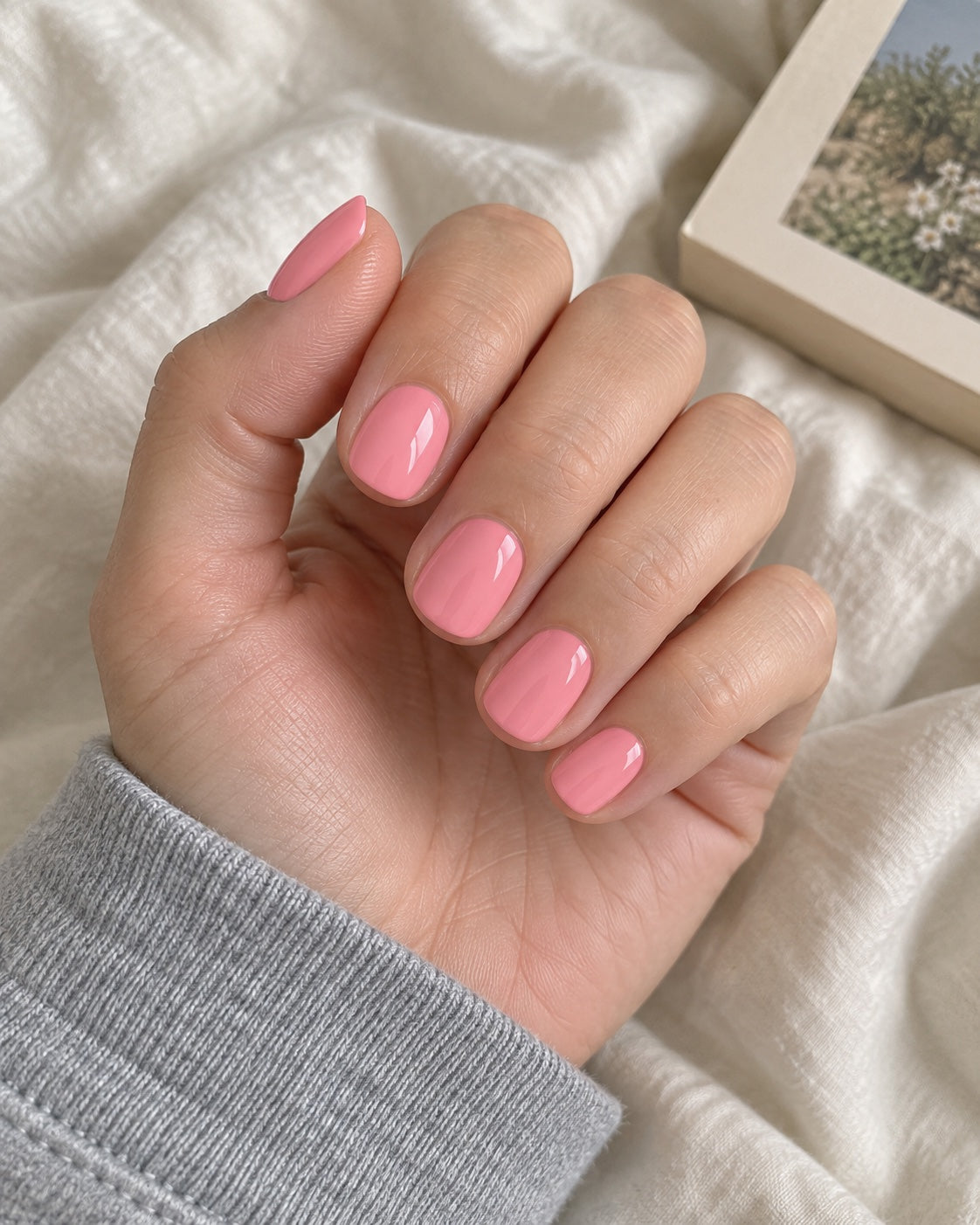 petal pink sample manicure visualization, not a customer photo